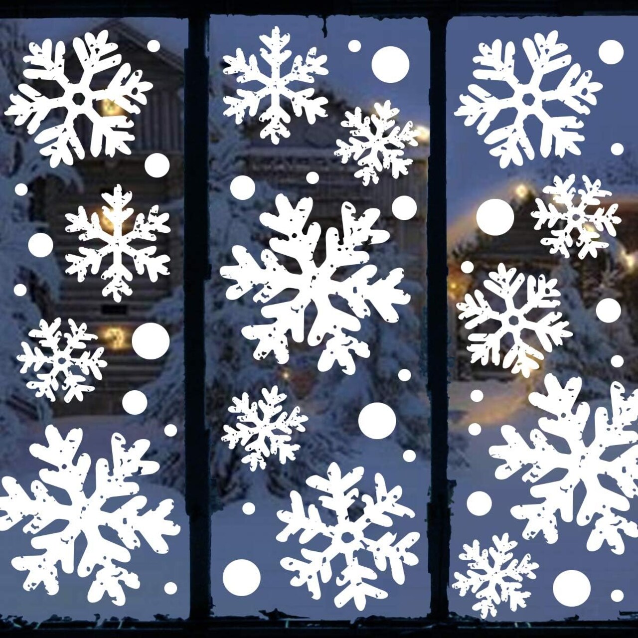 8 Sheets Extra Large White Snowflake Christmas Window Clings